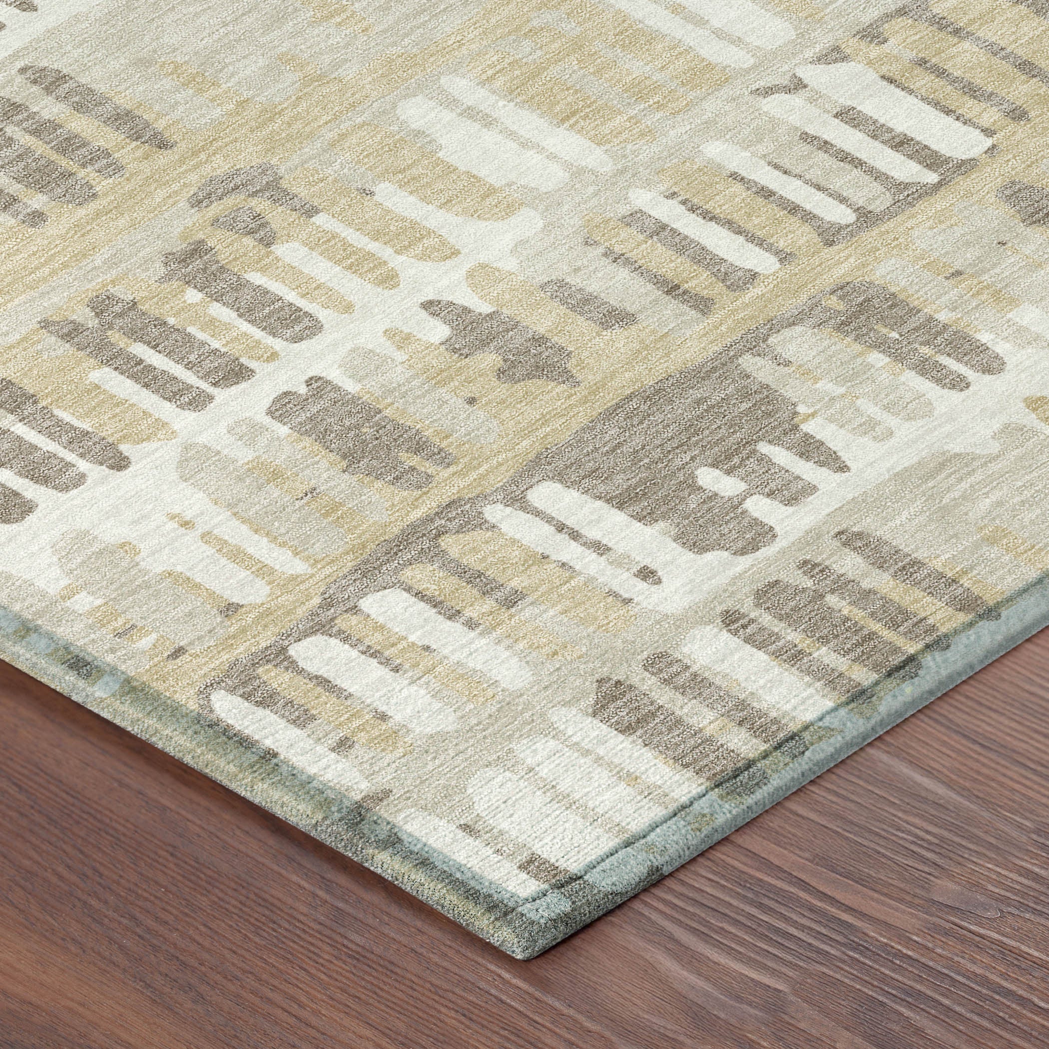 9' X 12' Beige And Taupe Abstract Washable Indoor Outdoor Area Rug Homeroots Outdoor