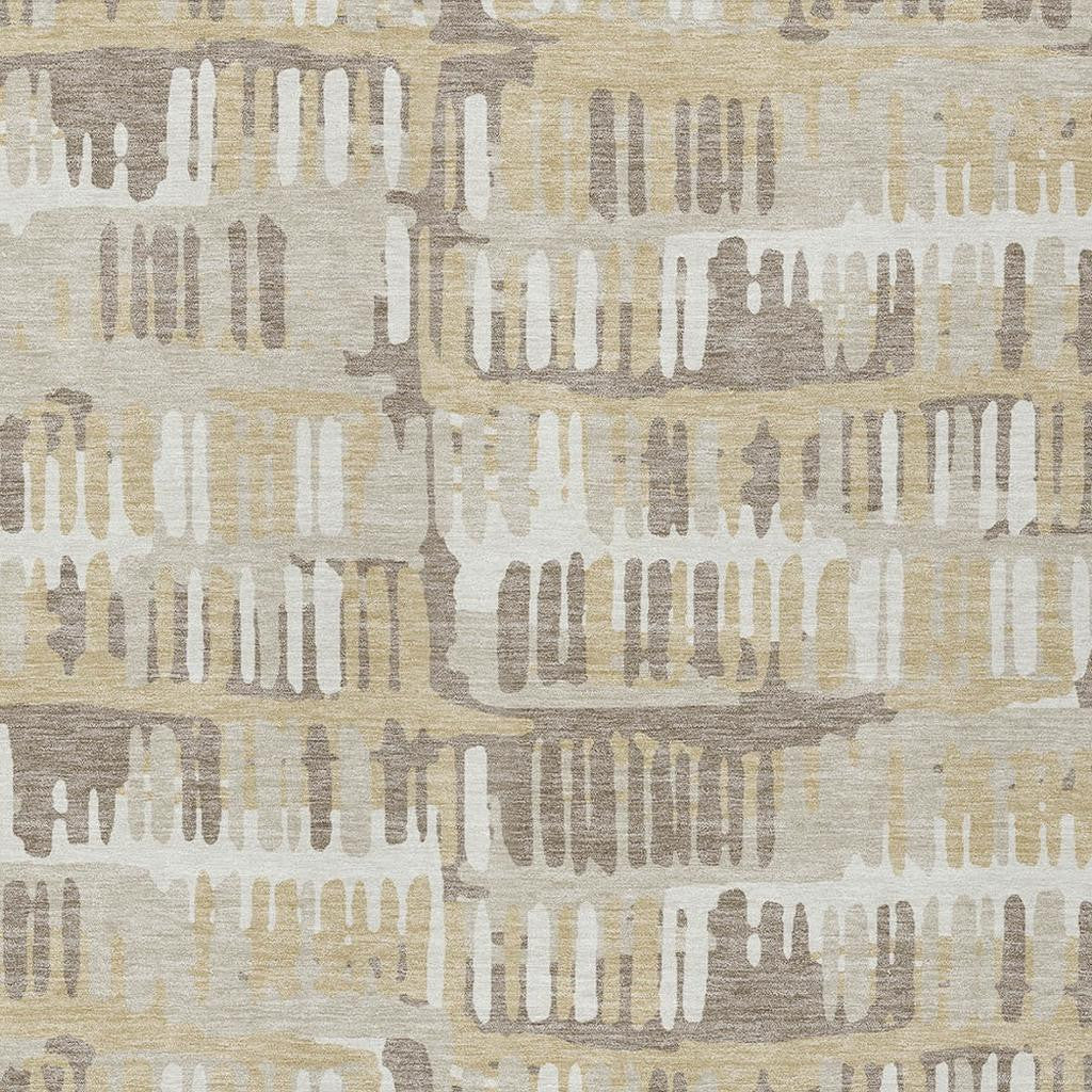 9' X 12' Beige And Taupe Abstract Washable Indoor Outdoor Area Rug Homeroots Outdoor