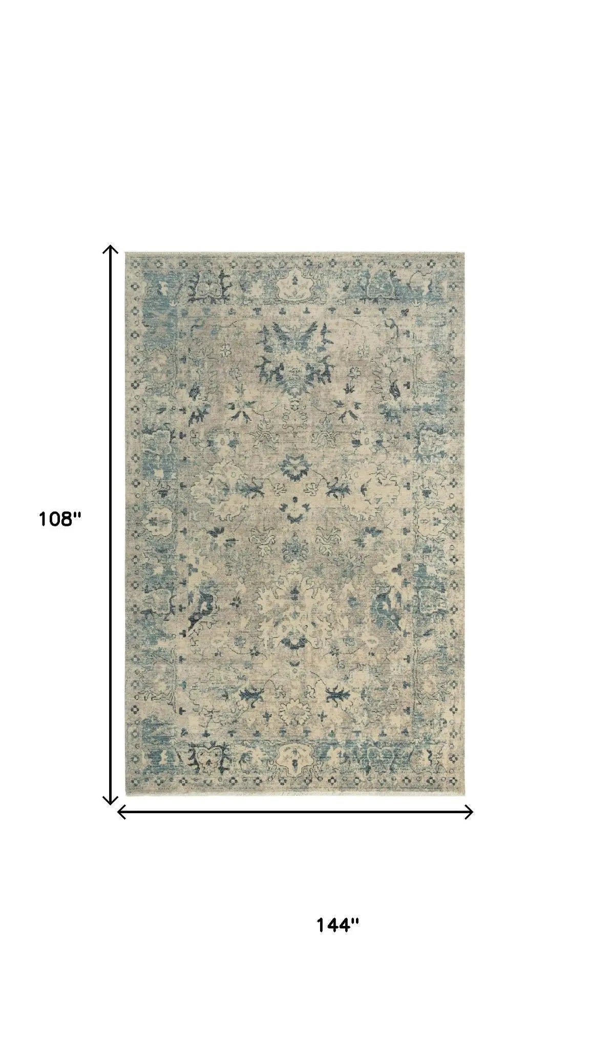 9' X 12' Beige Blue And Ivory Wool Oriental Hand Carved Handmade Area Rug Homeroots Home Decor