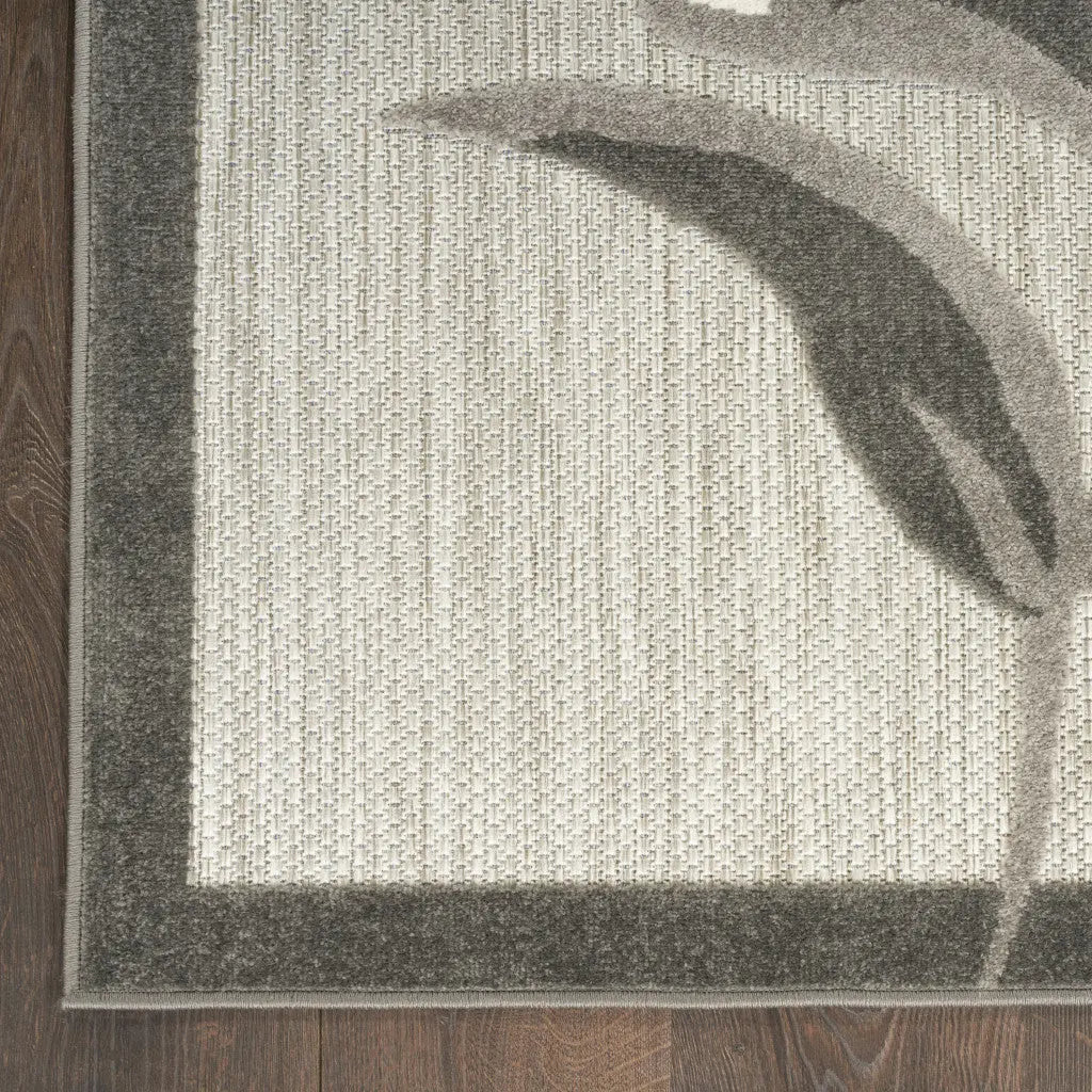 9' X 12' Beige Floral Stain Resistant Non Skid Area Rug Homeroots Outdoor