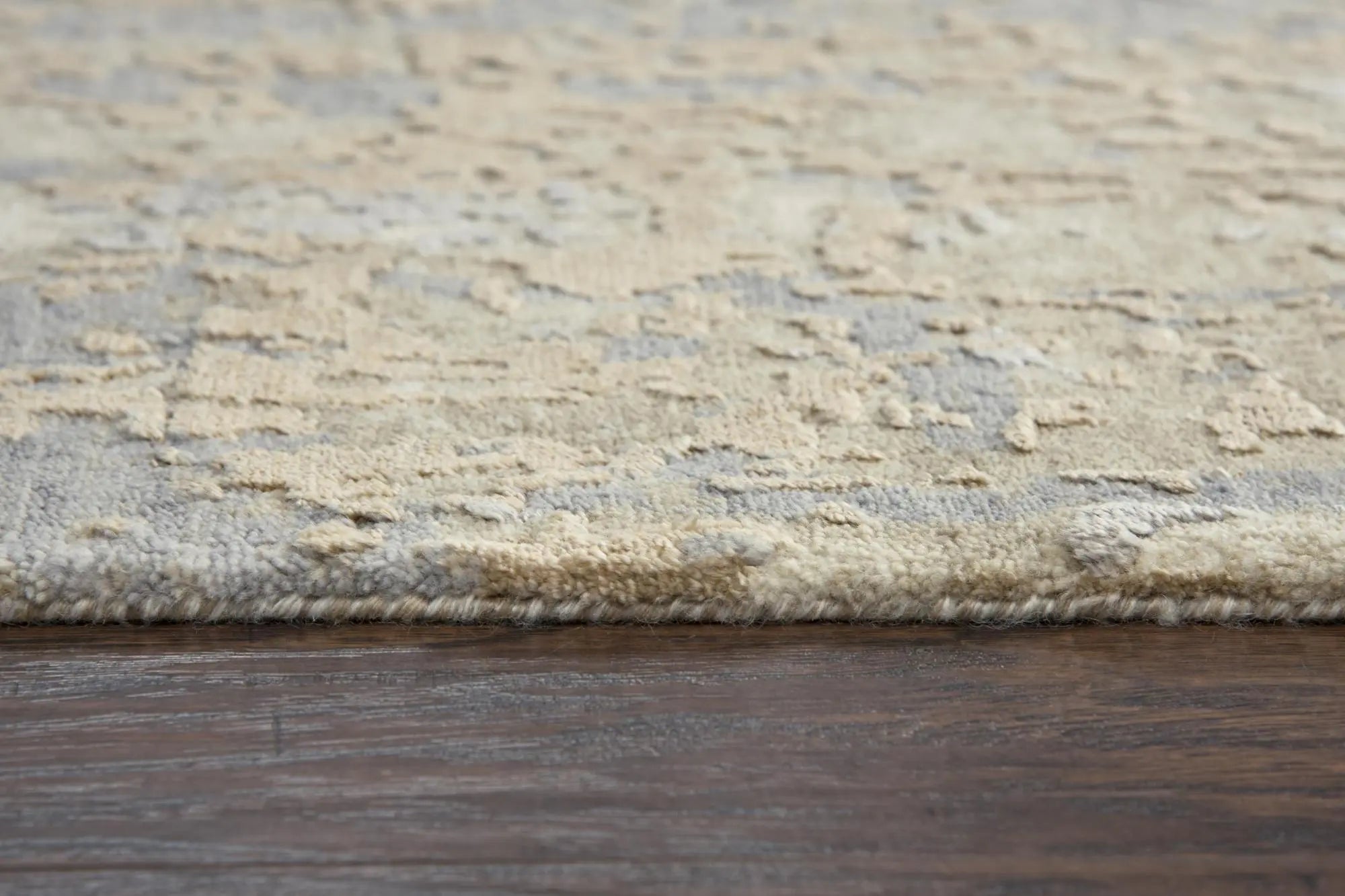 9' X 12' Beige Gray And Ivory New Zealand Lambs Wool Abstract Hand Carved Handmade Area Rug Homeroots Home Decor
