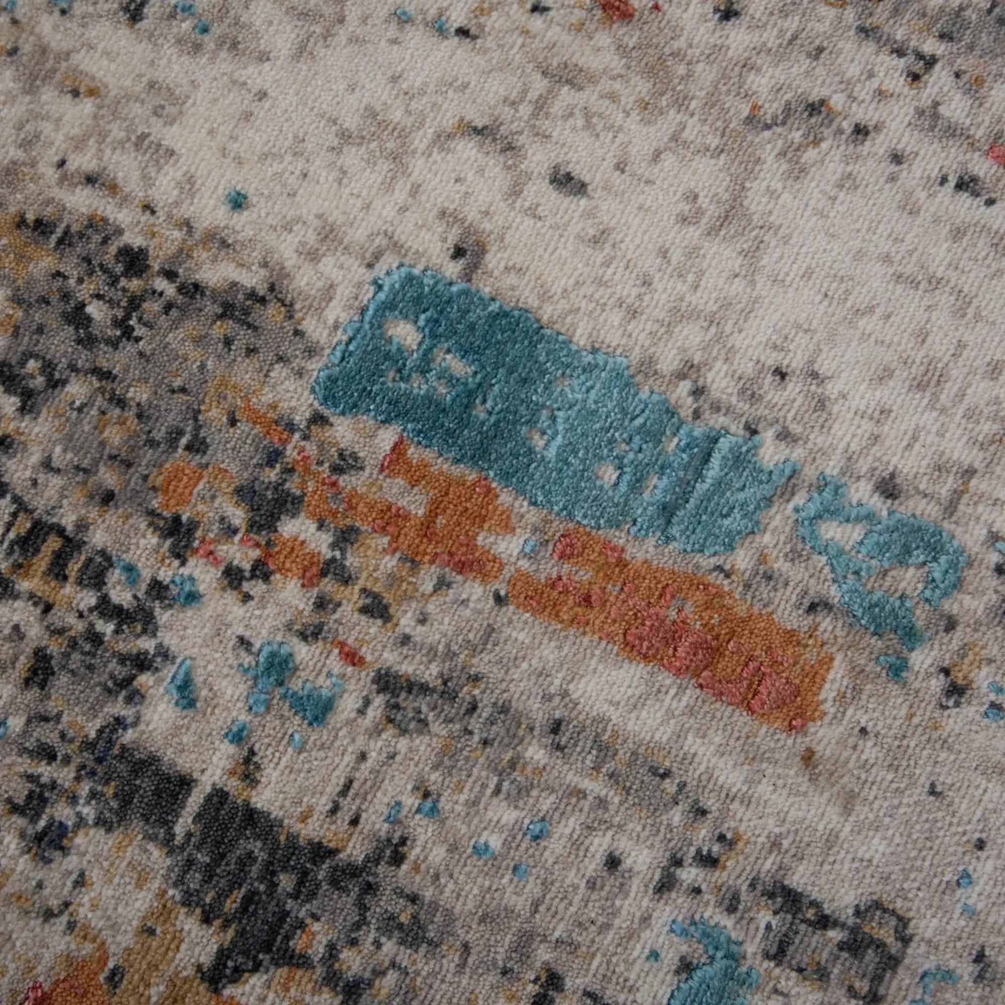 9' X 12' Beige Yellow Orange Blue Ivory Gray Charcoal And Red New Zealand Lambs Wool Abstract Hand Carved Handmade Area Rug Homeroots Home Decor