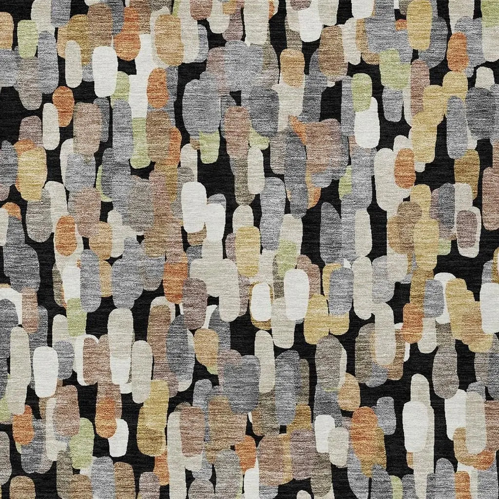 9' X 12' Black And Beige Abstract Washable Indoor Outdoor Area Rug Homeroots Outdoor