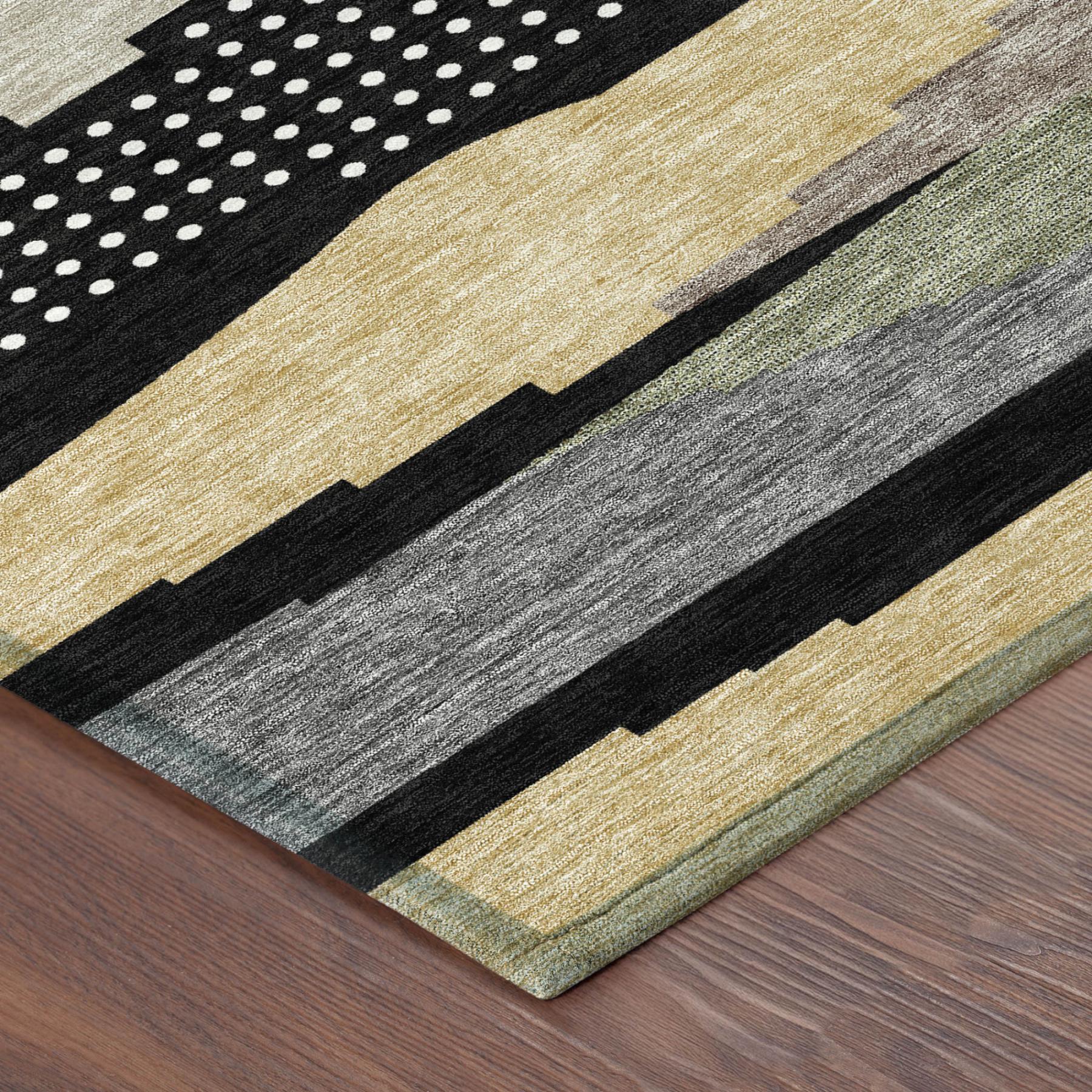 9' X 12' Black And Beige Abstract Washable Indoor Outdoor Area Rug Homeroots Outdoor