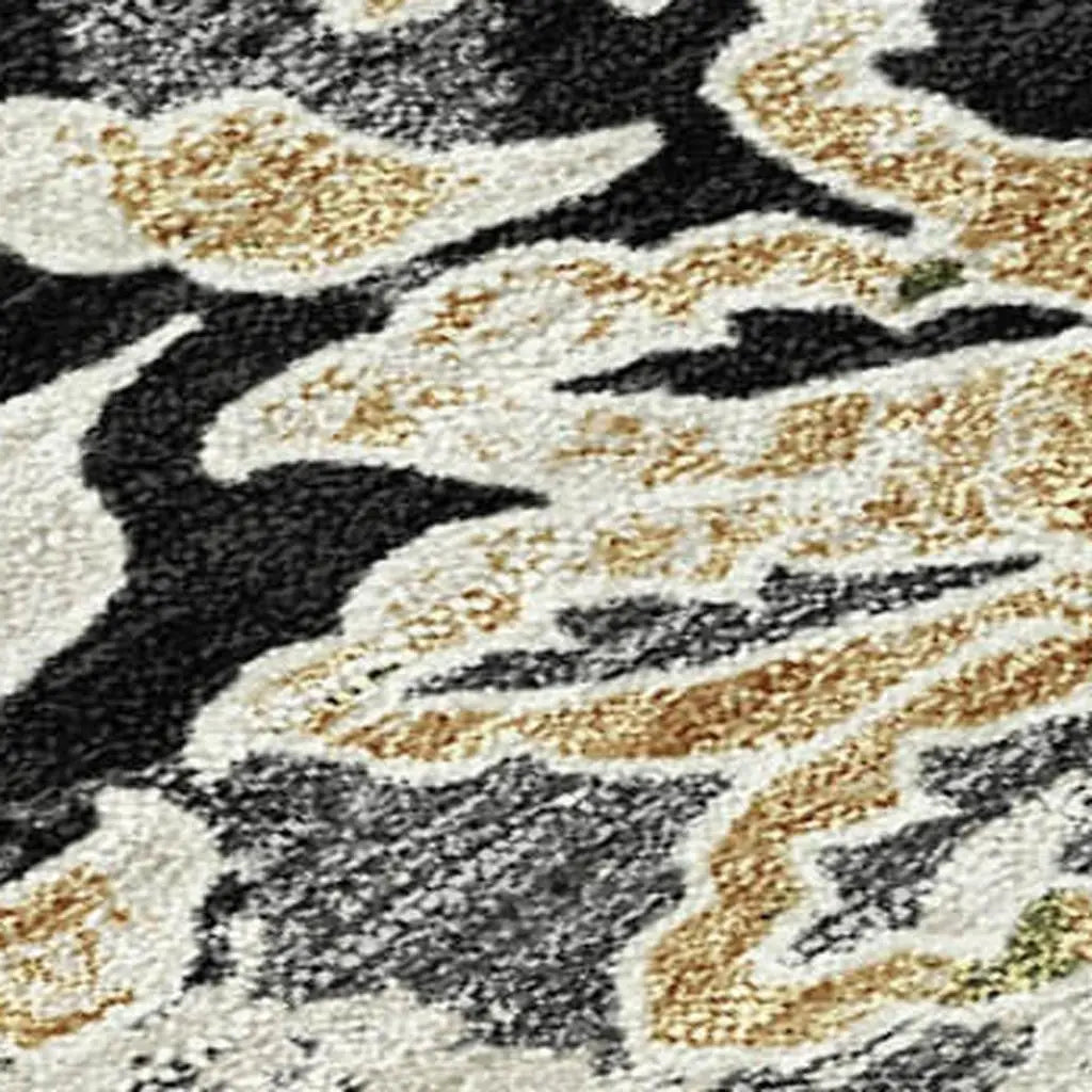 9' X 12' Black And Beige Geometric Washable Indoor Outdoor Area Rug Homeroots Outdoor