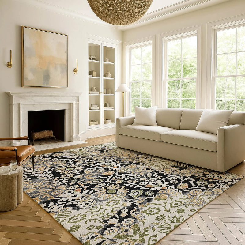 9' X 12' Black And Beige Geometric Washable Indoor Outdoor Area Rug Homeroots Outdoor