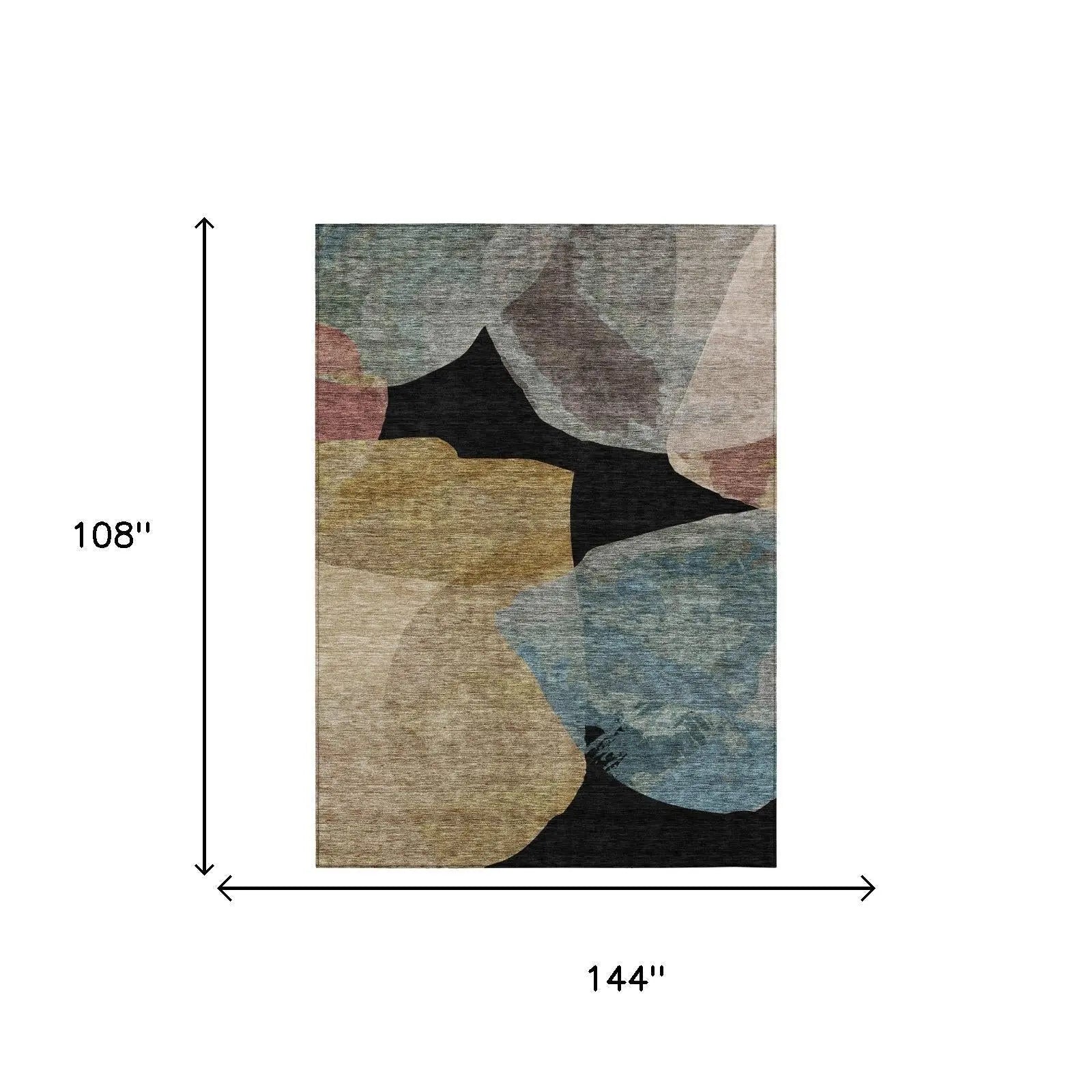 9' X 12' Black And Brown Abstract Washable Indoor Outdoor Area Rug Homeroots Outdoor