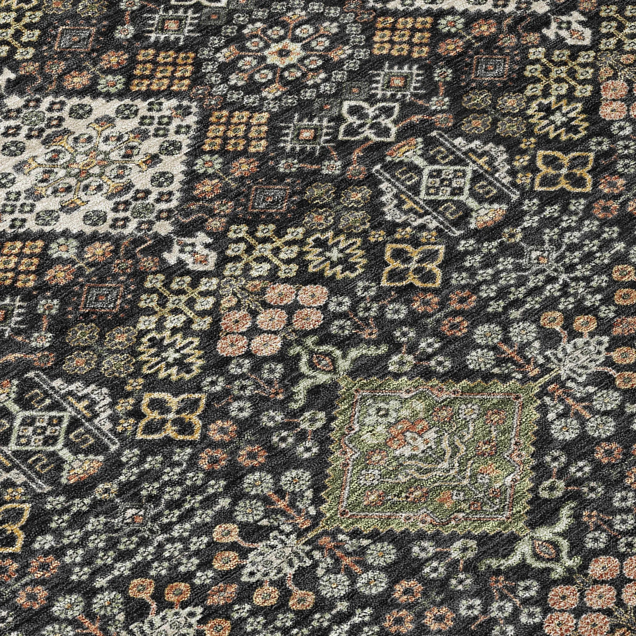 9' X 12' Black And Charcoal Geometric Washable Indoor Outdoor Area Rug Homeroots Outdoor