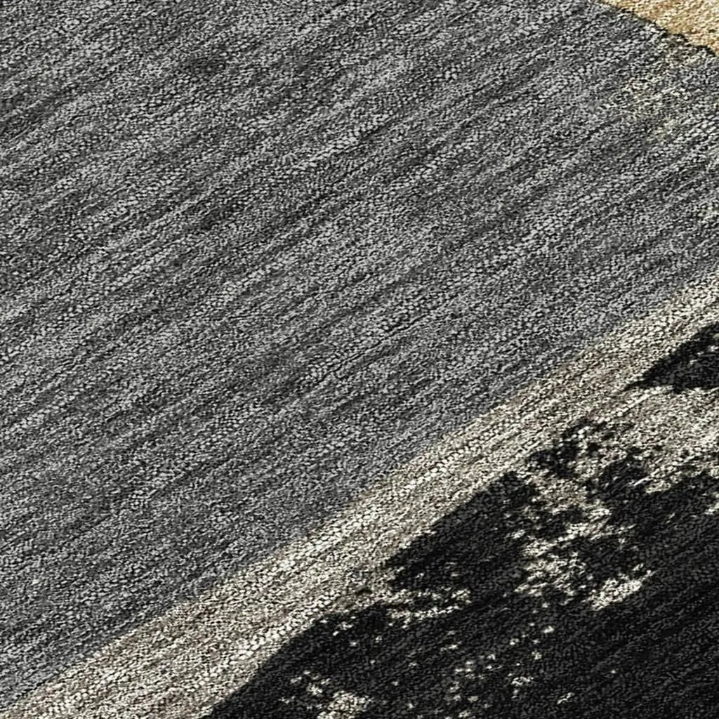 9' X 12' Black And Charcoal Geometric Washable Indoor Outdoor Area Rug Homeroots Outdoor