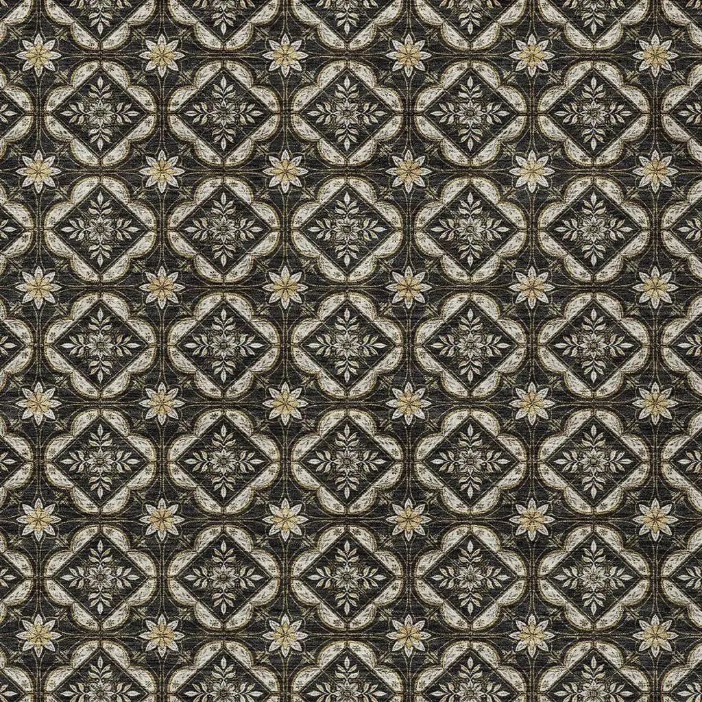 9' X 12' Black And Coffee Geometric Washable Indoor Outdoor Area Rug Homeroots Outdoor