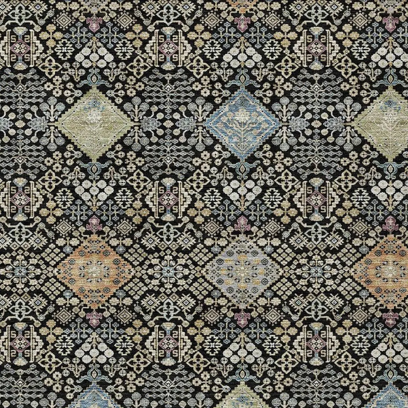9' X 12' Black And Copper Oriental Washable Indoor Outdoor Area Rug Homeroots Outdoor