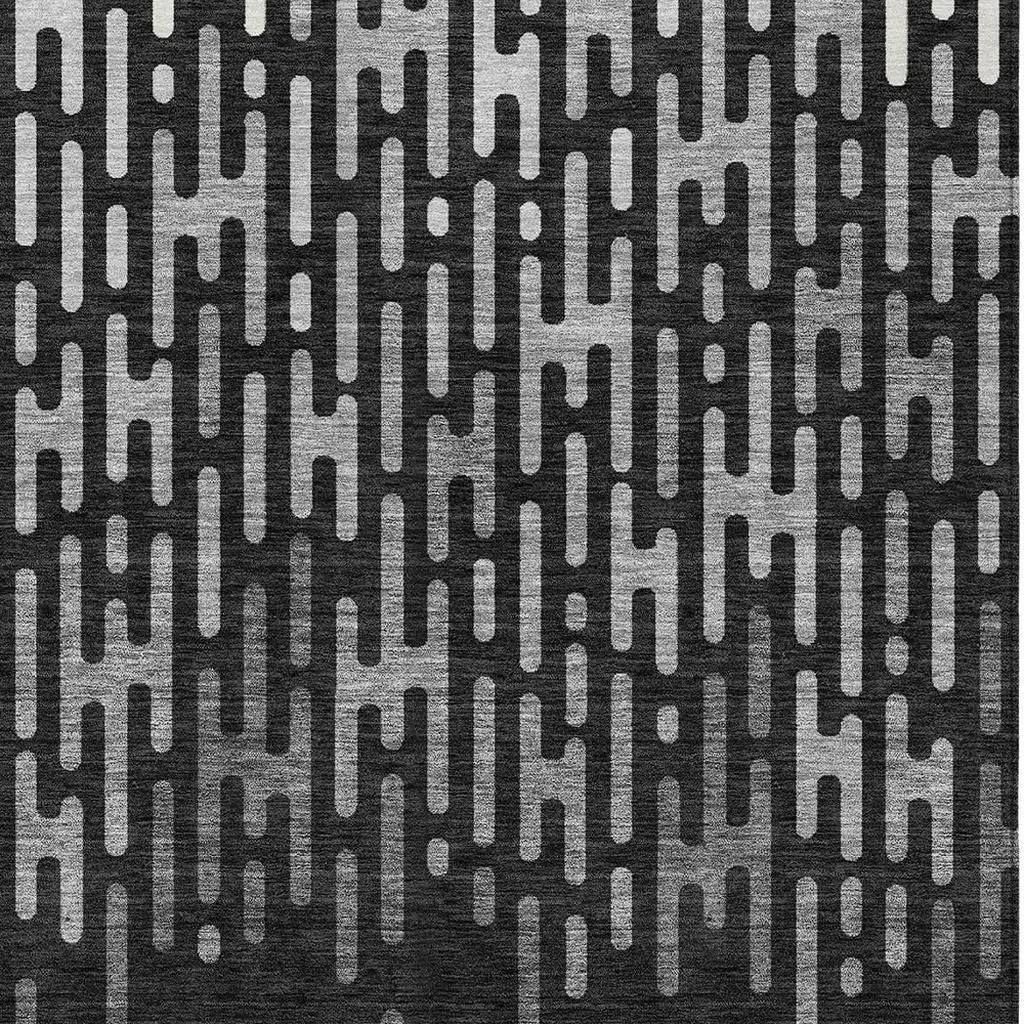 9' X 12' Black And Granite Gray Abstract Washable Indoor Outdoor Area Rug Homeroots Outdoor