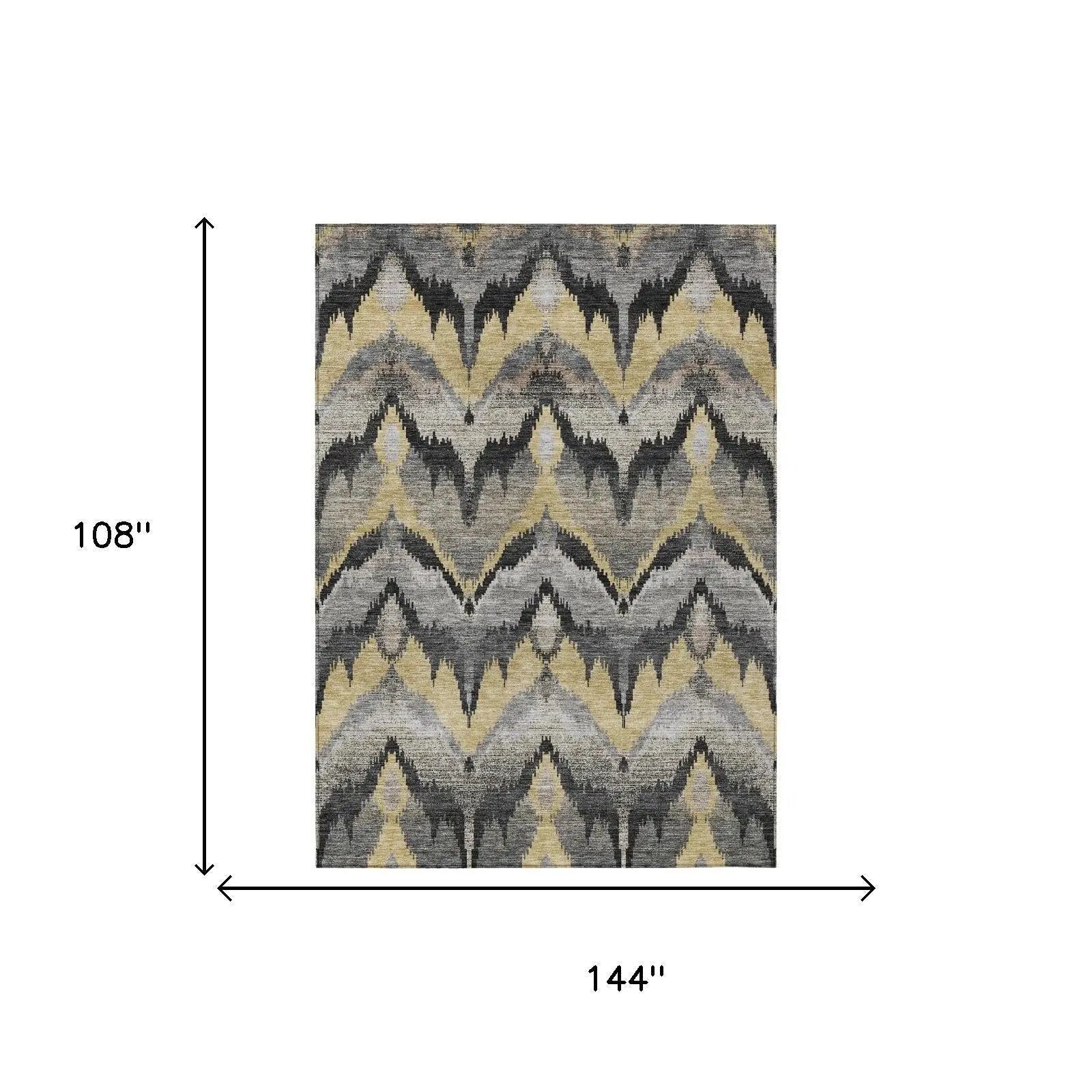 9' X 12' Black And Graphite Abstract Washable Indoor Outdoor Area Rug Homeroots Outdoor
