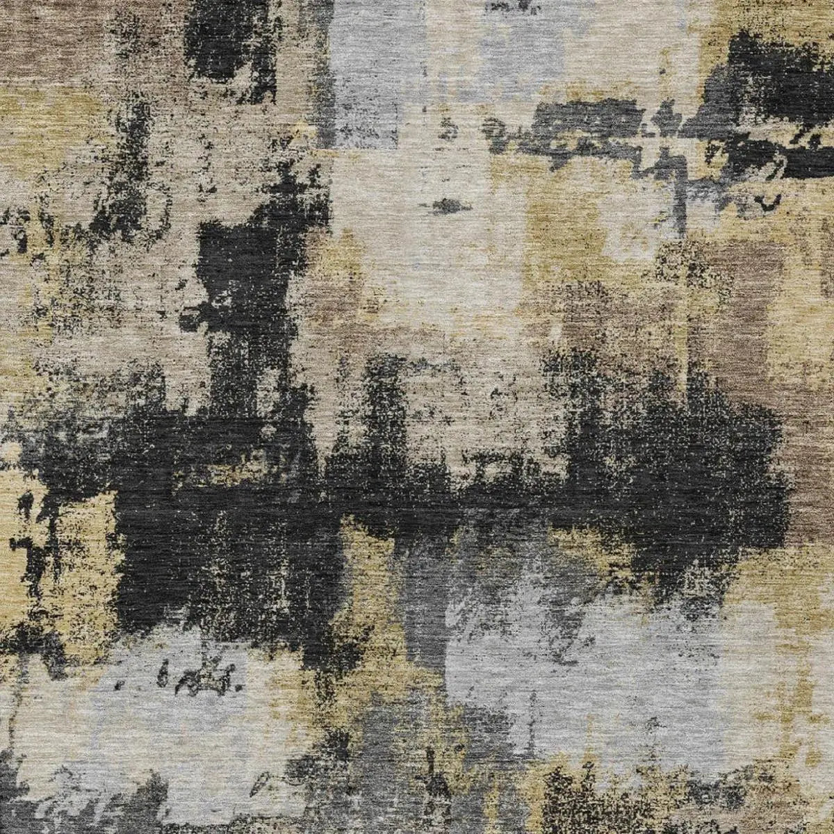 9' X 12' Black And Graphite Abstract Washable Indoor Outdoor Area Rug Homeroots Outdoor