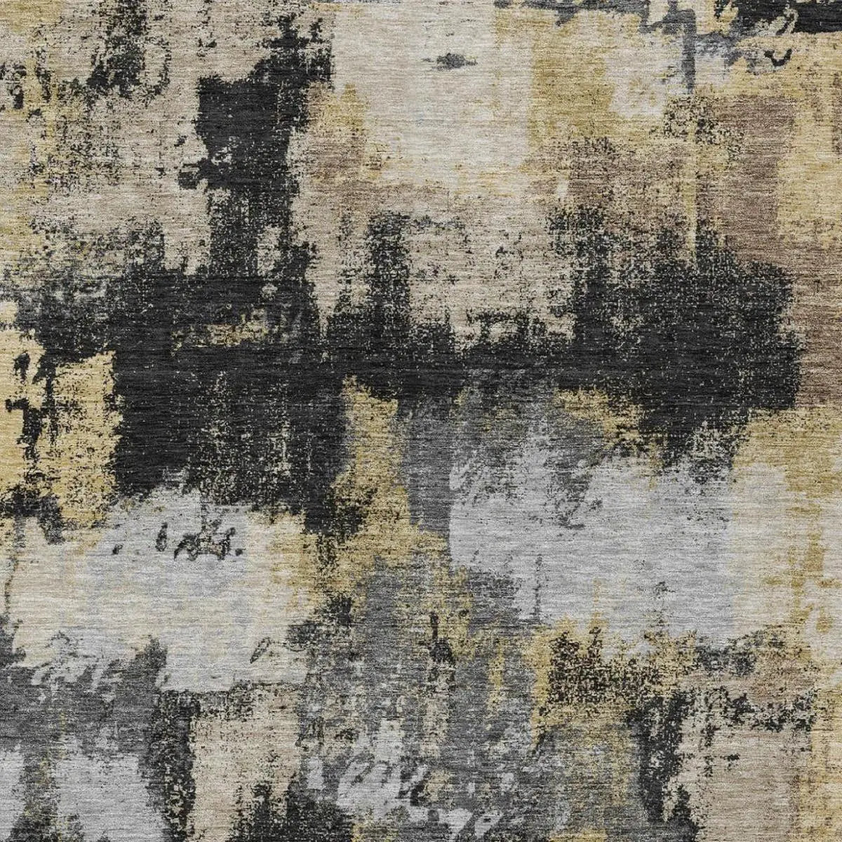 9' X 12' Black And Graphite Abstract Washable Indoor Outdoor Area Rug Homeroots Outdoor