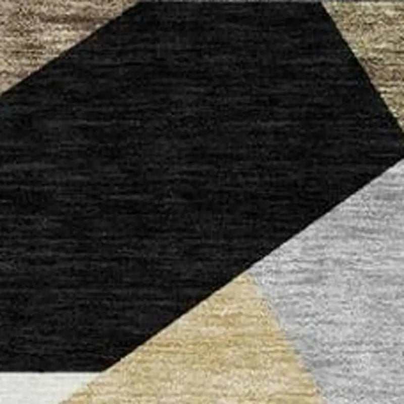 9' X 12' Black And Graphite Geometric Washable Indoor Outdoor Area Rug Homeroots Outdoor