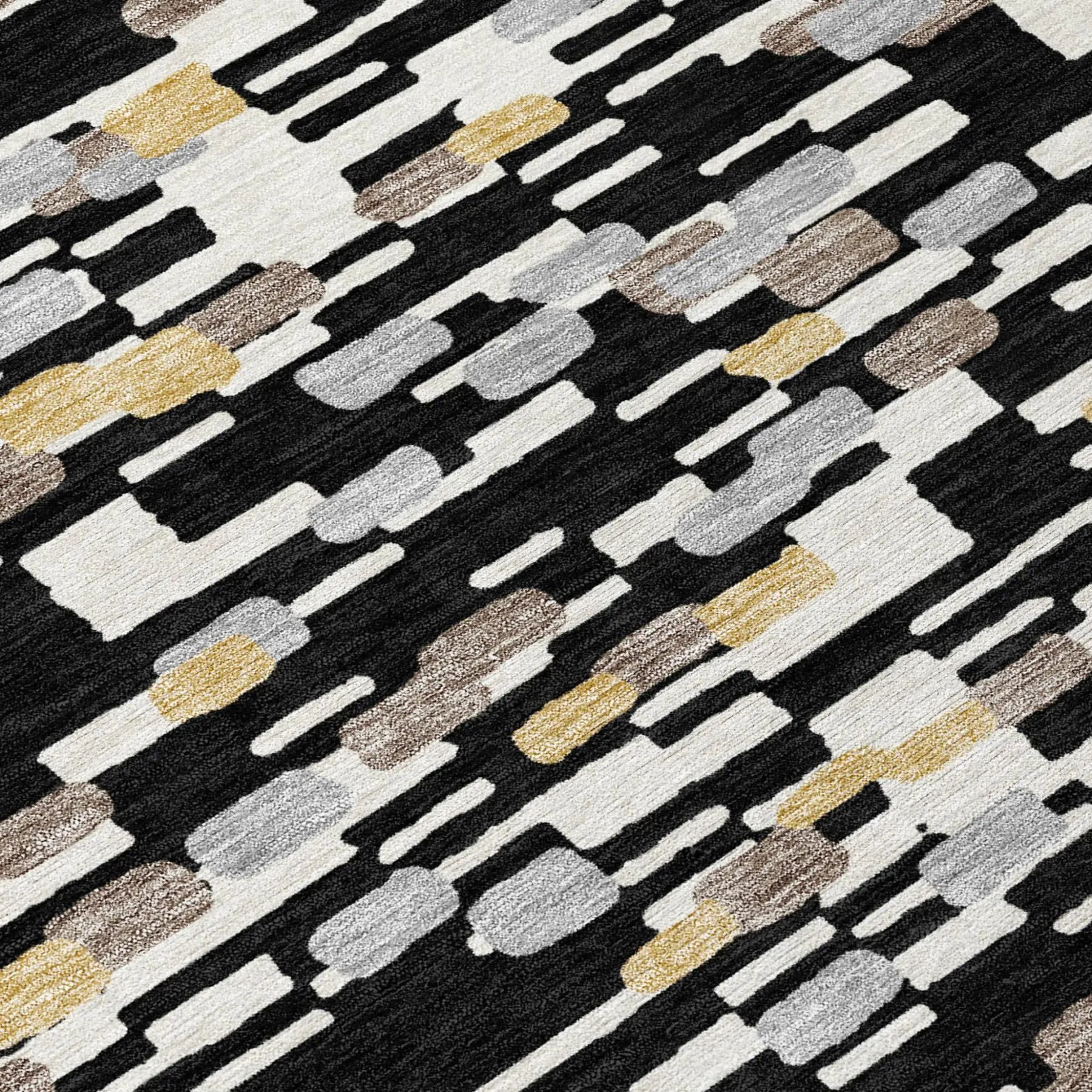 9' X 12' Black And Graphite Geometric Washable Indoor Outdoor Area Rug Homeroots Outdoor