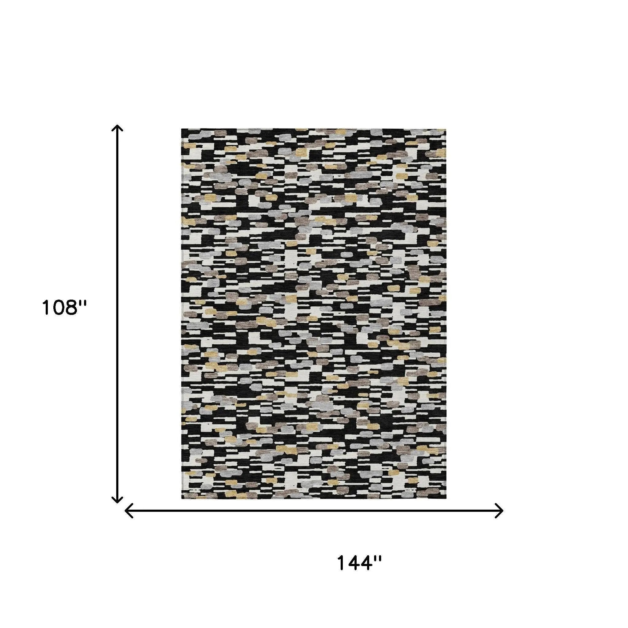 9' X 12' Black And Graphite Geometric Washable Indoor Outdoor Area Rug Homeroots Outdoor