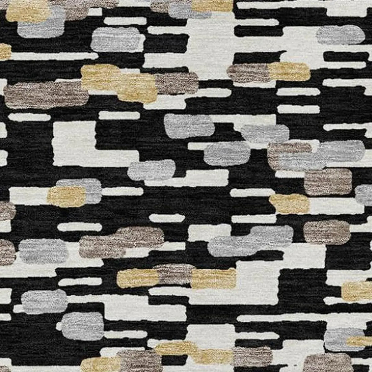 9' X 12' Black And Graphite Geometric Washable Indoor Outdoor Area Rug Homeroots Outdoor