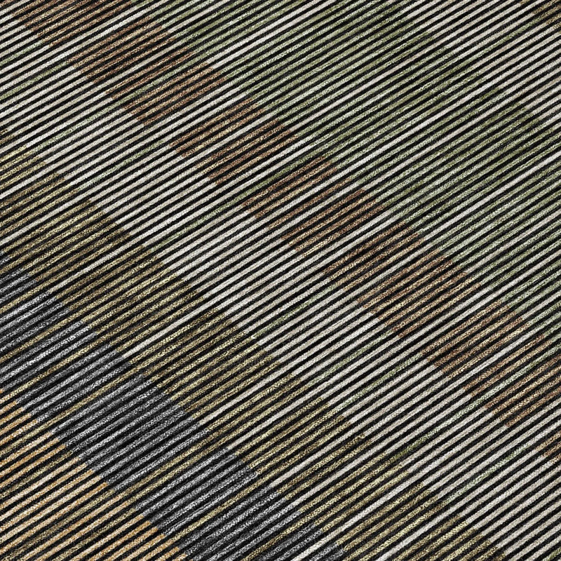 9' X 12' Black And Graphite Striped Washable Indoor Outdoor Area Rug Homeroots Outdoor