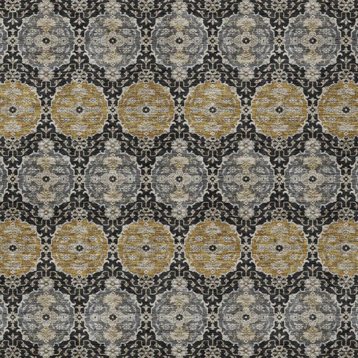 9' X 12' Black And Graphite Striped Washable Indoor Outdoor Area Rug Homeroots Outdoor