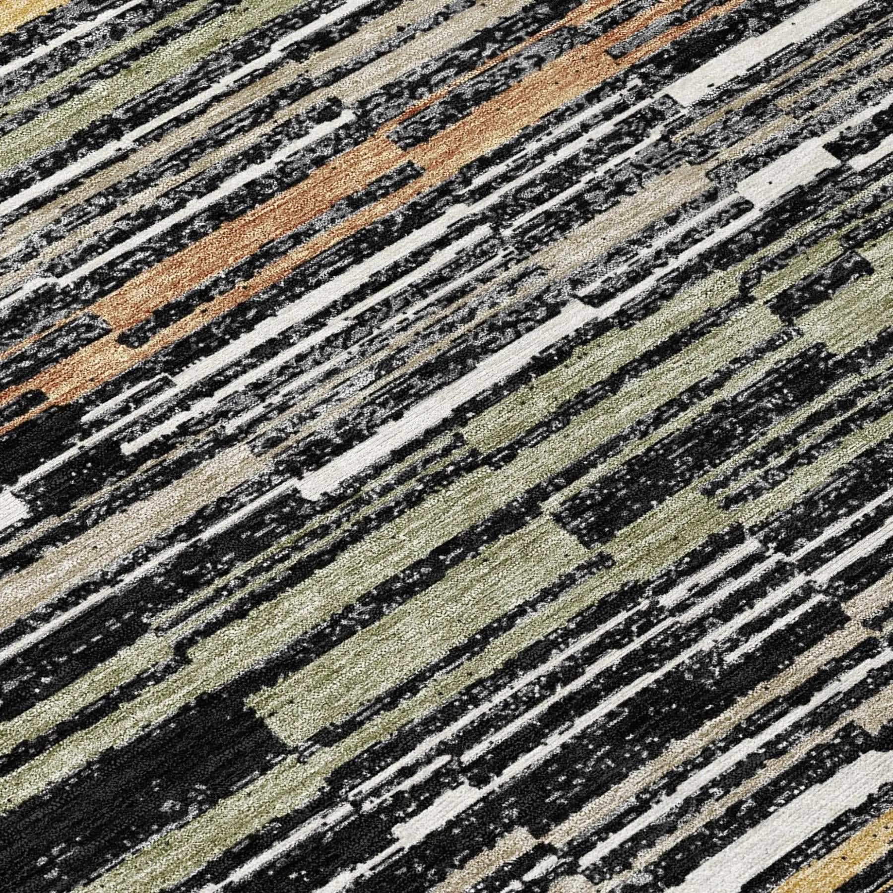 9' X 12' Black And Graphite Striped Washable Indoor Outdoor Area Rug Homeroots Outdoor