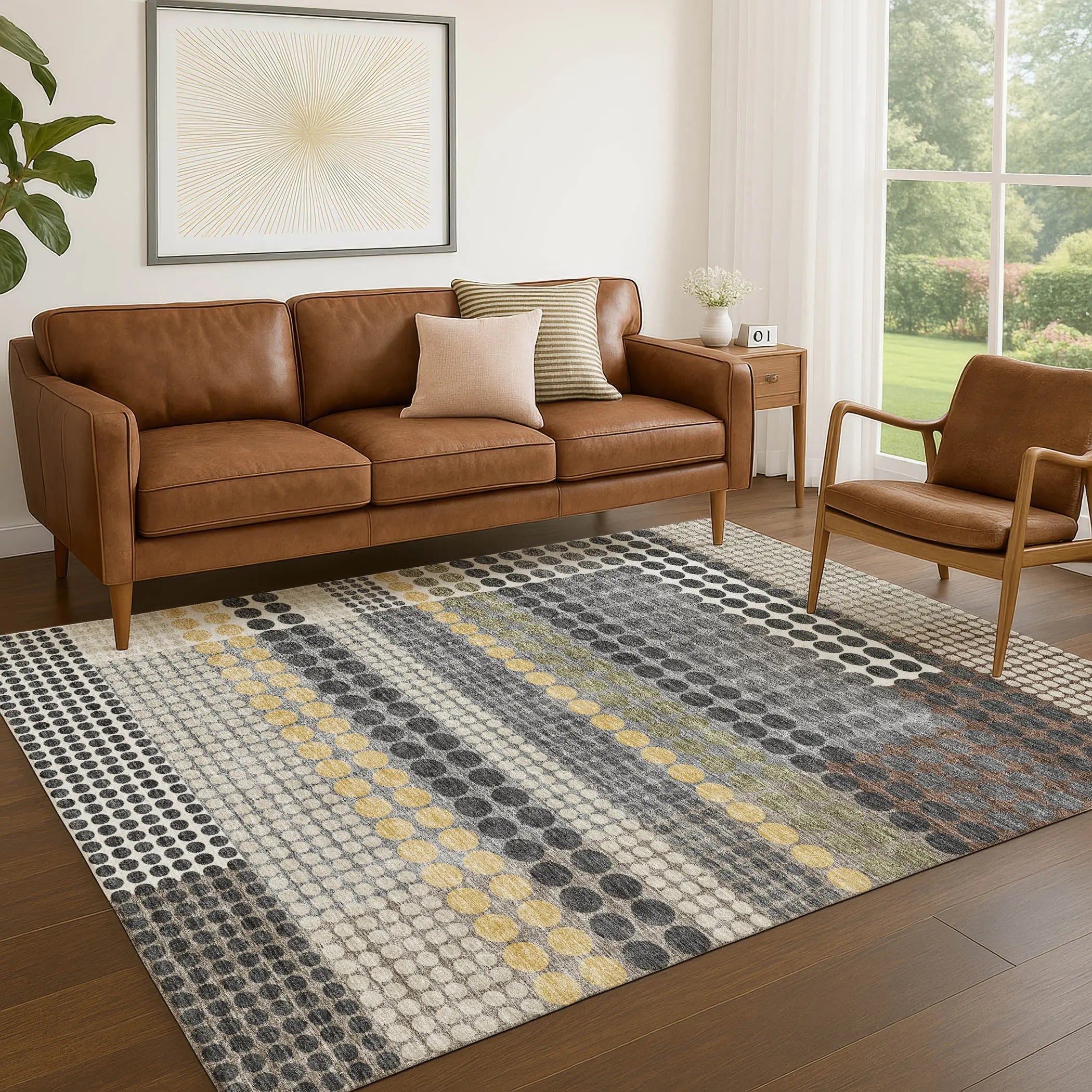 9' X 12' Black And Gray Geometric Washable Indoor Outdoor Area Rug Homeroots Outdoor