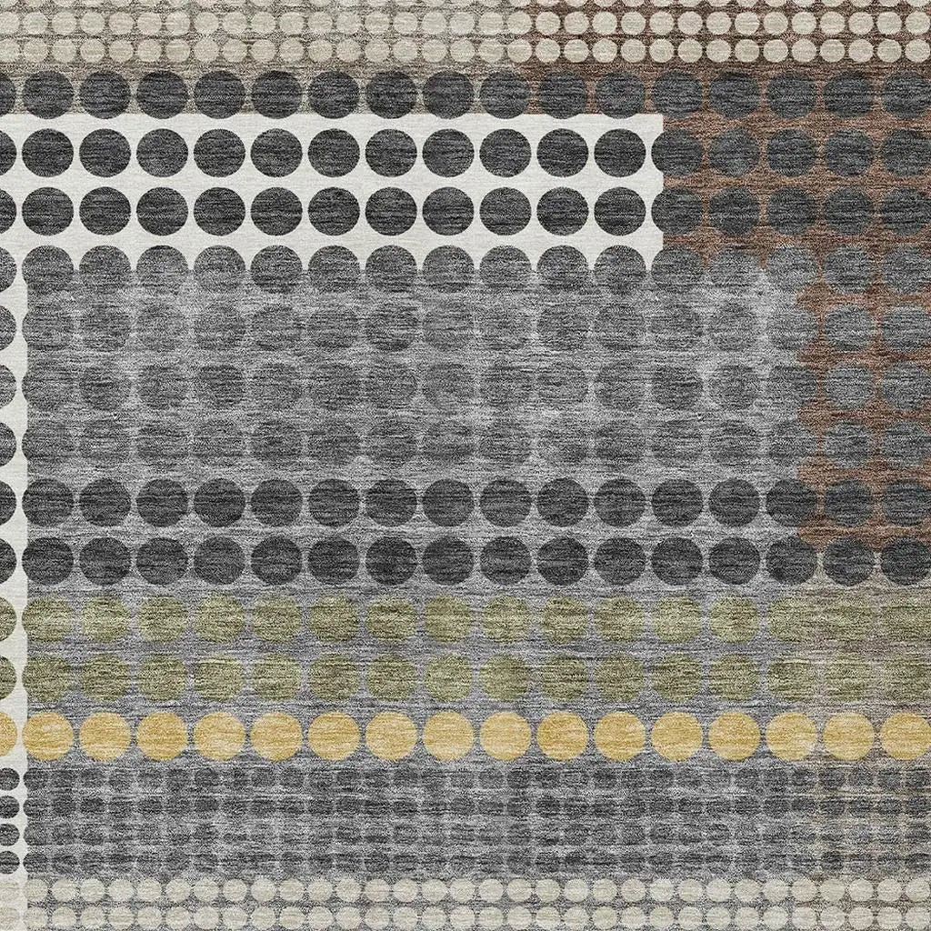 9' X 12' Black And Gray Geometric Washable Indoor Outdoor Area Rug Homeroots Outdoor