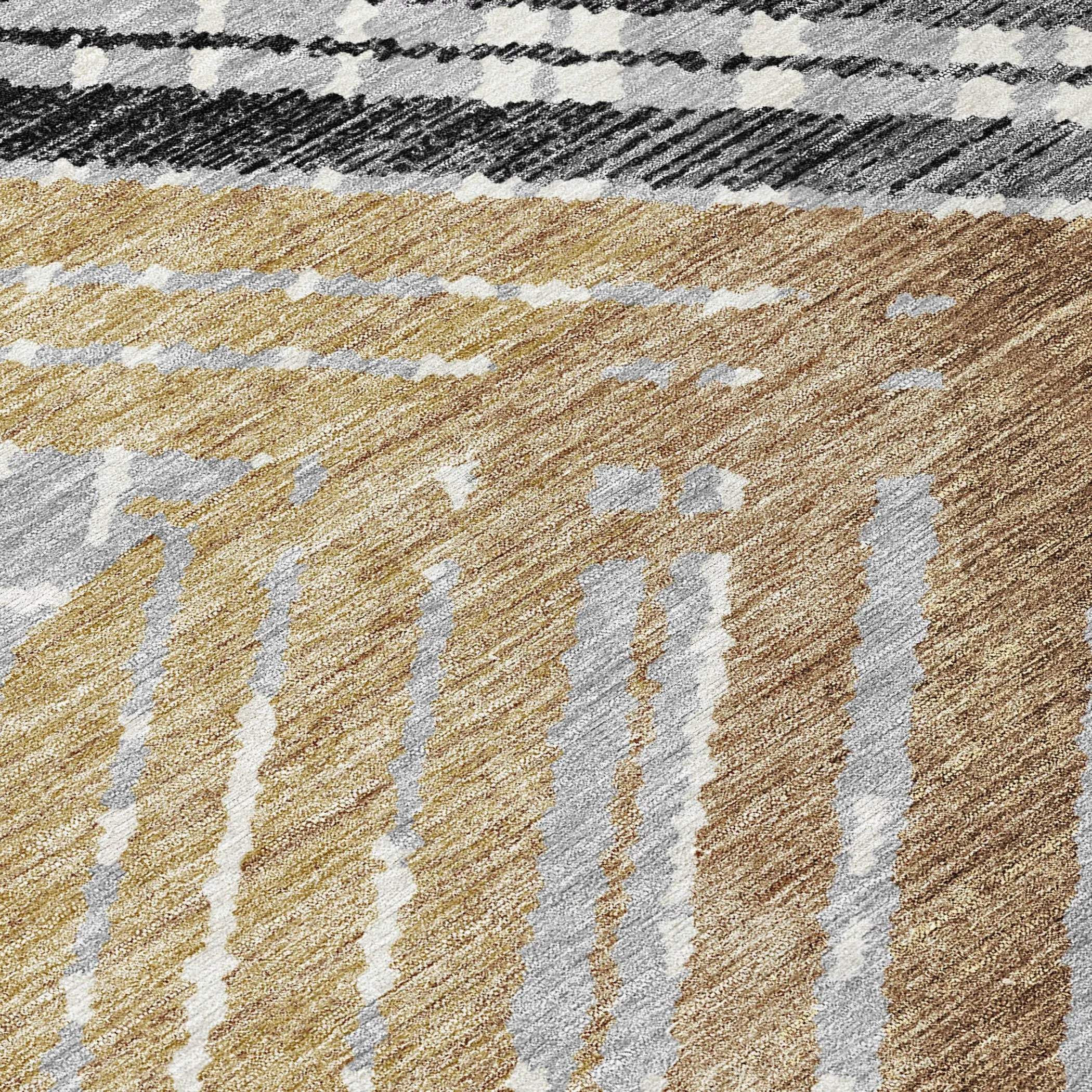 9' X 12' Black And Gray Geometric Washable Indoor Outdoor Area Rug Homeroots Outdoor
