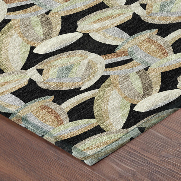 9' X 12' Black And Ivory Abstract Washable Indoor Outdoor Area Rug Homeroots Outdoor