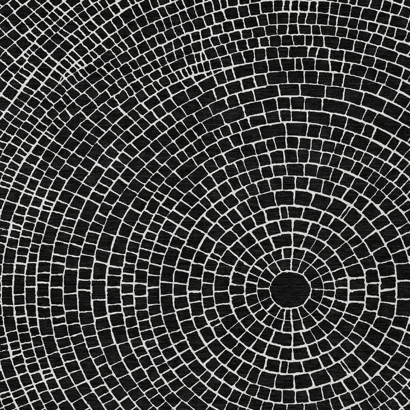 9' X 12' Black And Ivory Geometric Washable Indoor Outdoor Area Rug Homeroots Outdoor