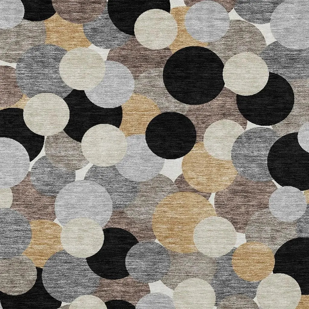 9' X 12' Black And Ivory Geometric Washable Indoor Outdoor Area Rug Homeroots Outdoor