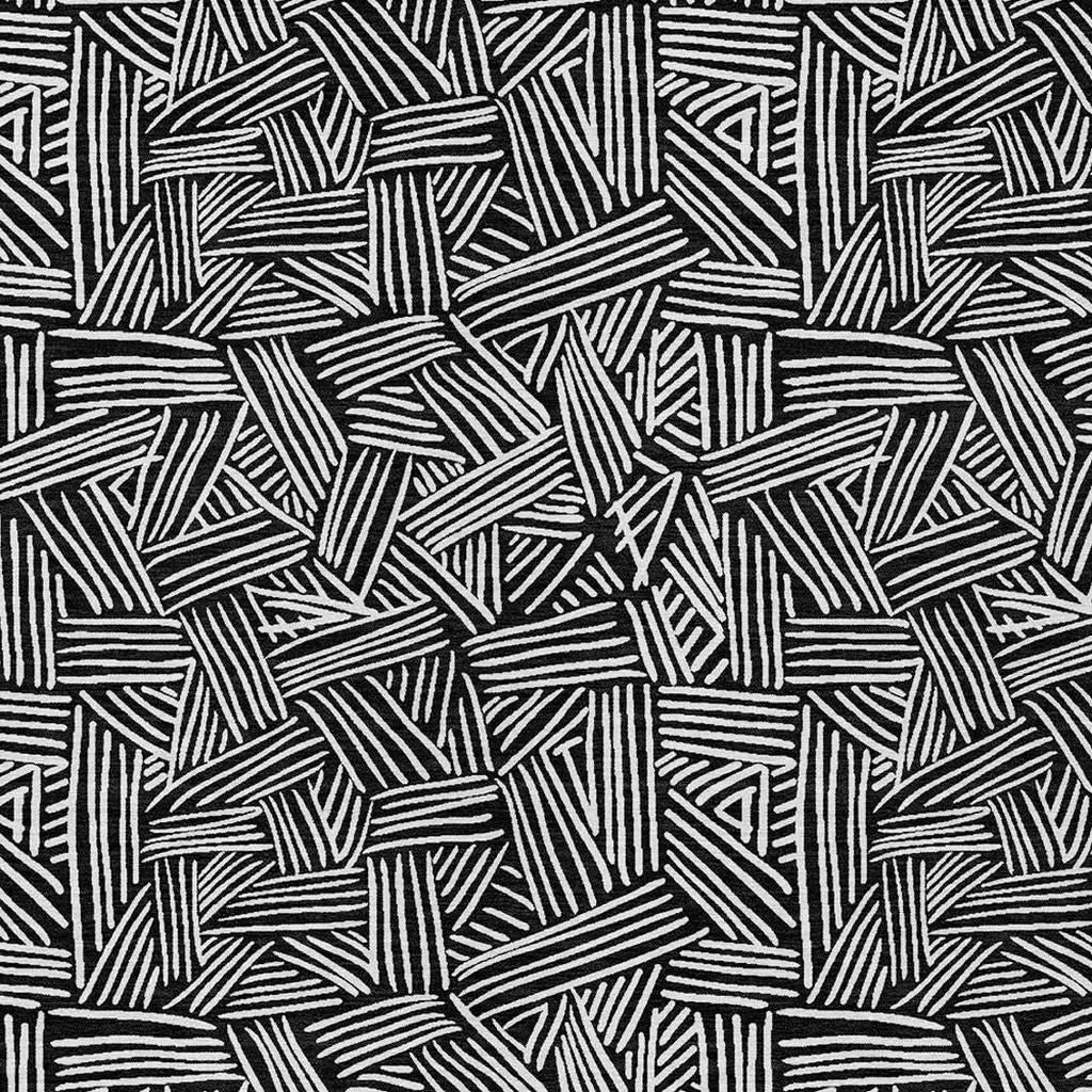 9' X 12' Black And Ivory Geometric Washable Indoor Outdoor Area Rug Homeroots Outdoor