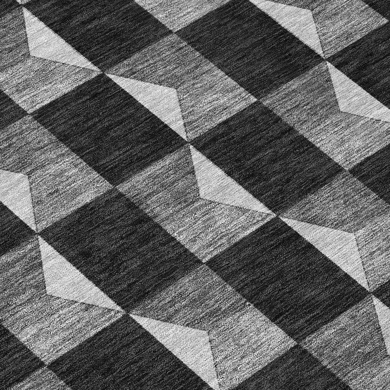 9' X 12' Black And Ivory Geometric Washable Indoor Outdoor Area Rug Homeroots Outdoor
