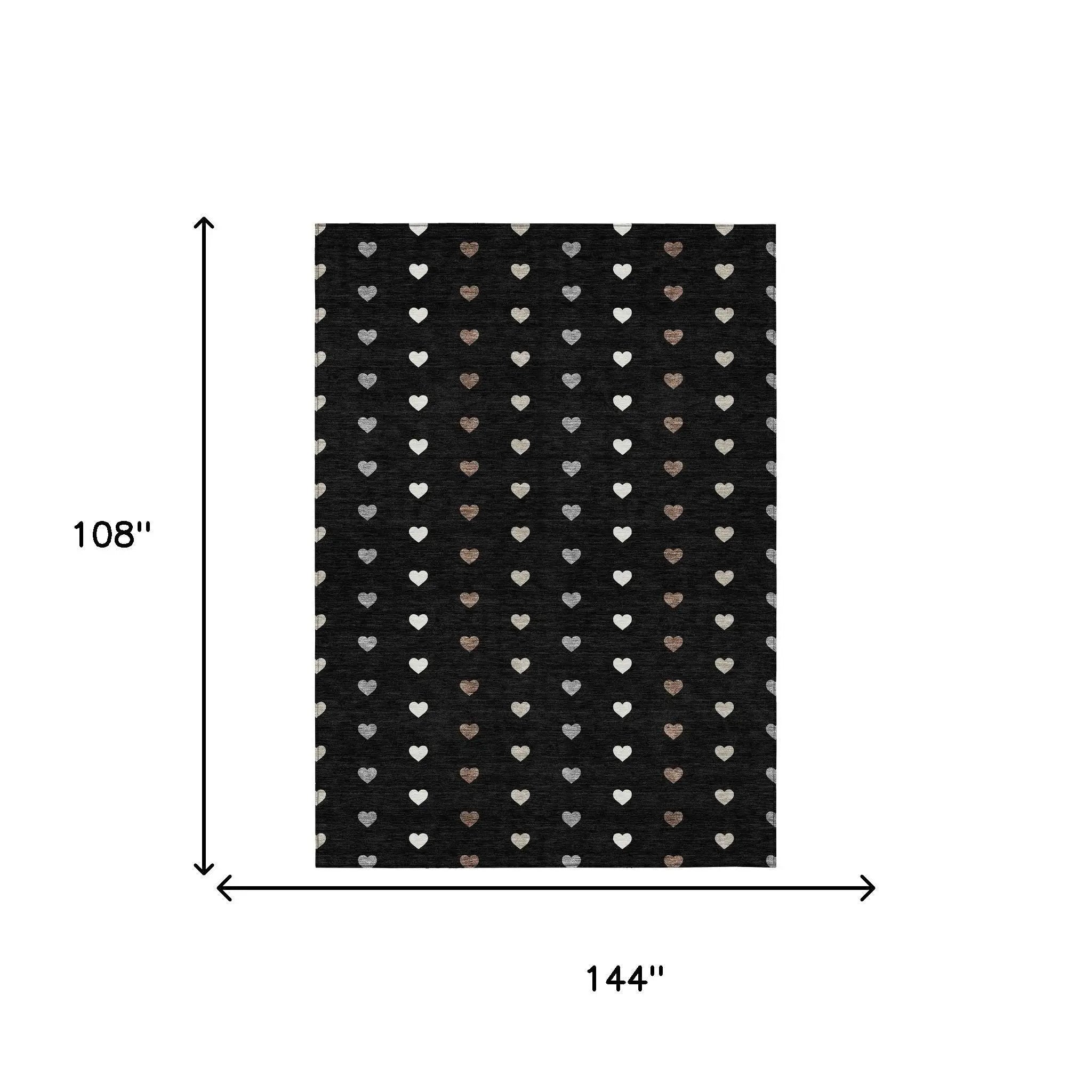 9' X 12' Black And Ivory Geometric Washable Indoor Outdoor Area Rug Homeroots Outdoor