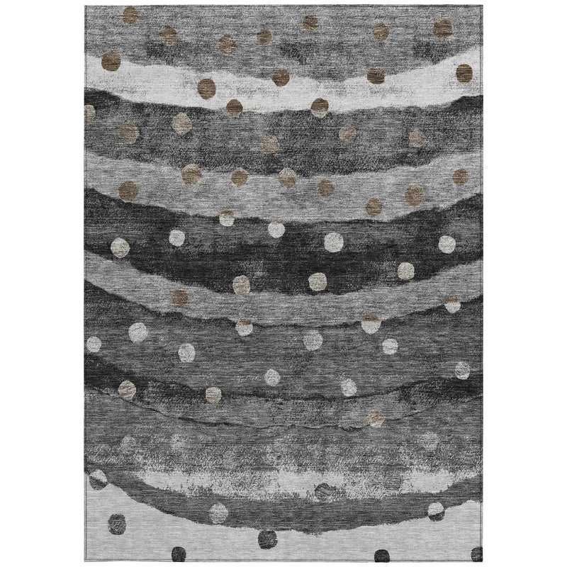 9' X 12' Black And Navy Blue Striped Washable Indoor Outdoor Area Rug Homeroots Outdoor