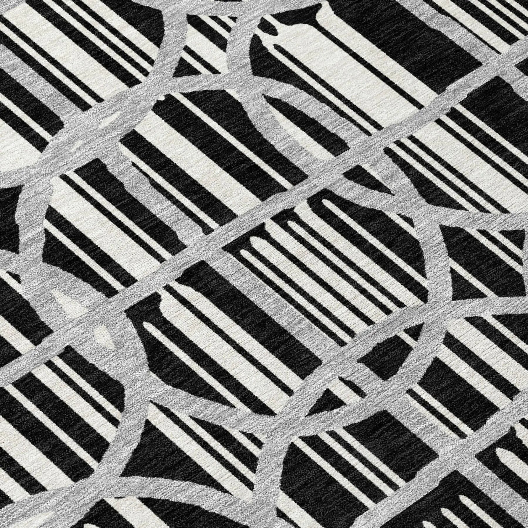 9' X 12' Black And Pewter Geometric Washable Indoor Outdoor Area Rug Homeroots Outdoor
