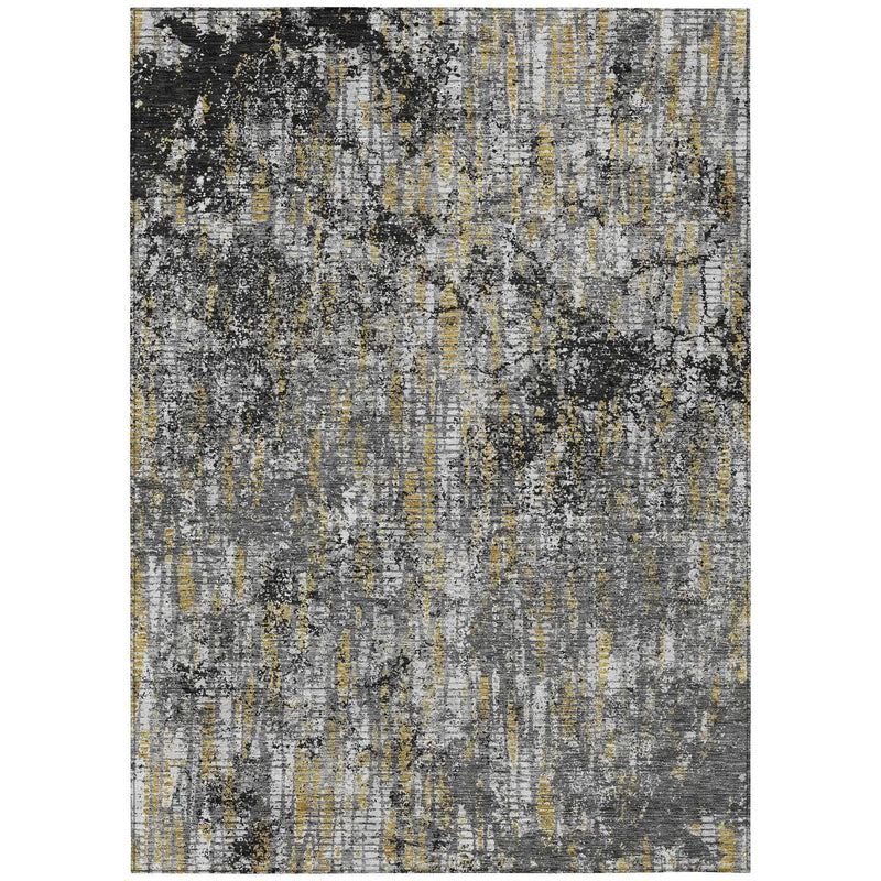 9' X 12' Black And Taupe Abstract Washable Indoor Outdoor Area Rug Homeroots Outdoor