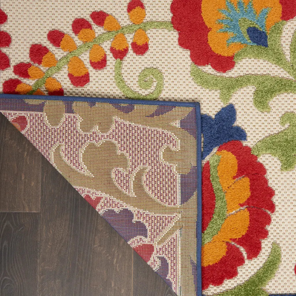 9' X 12' Blue And Beige Indoor Outdoor Area Rug Homeroots Outdoor