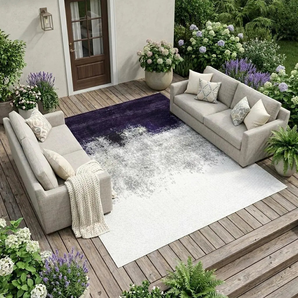 9' X 12' Blue And Charcoal Geometric Washable Indoor Outdoor Area Rug Homeroots Outdoor