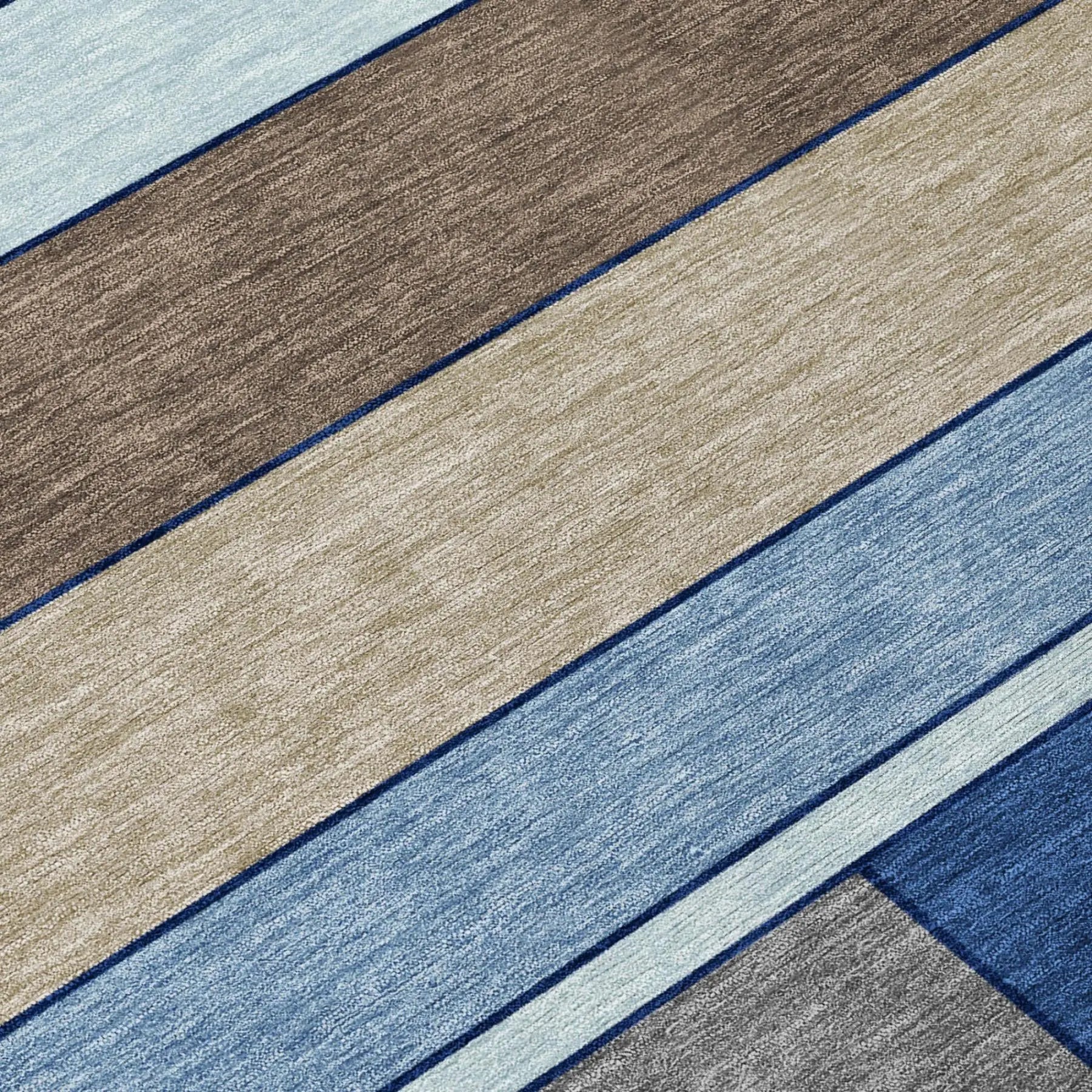 9' X 12' Blue And Chocolate Geometric Washable Indoor Outdoor Area Rug Homeroots Outdoor