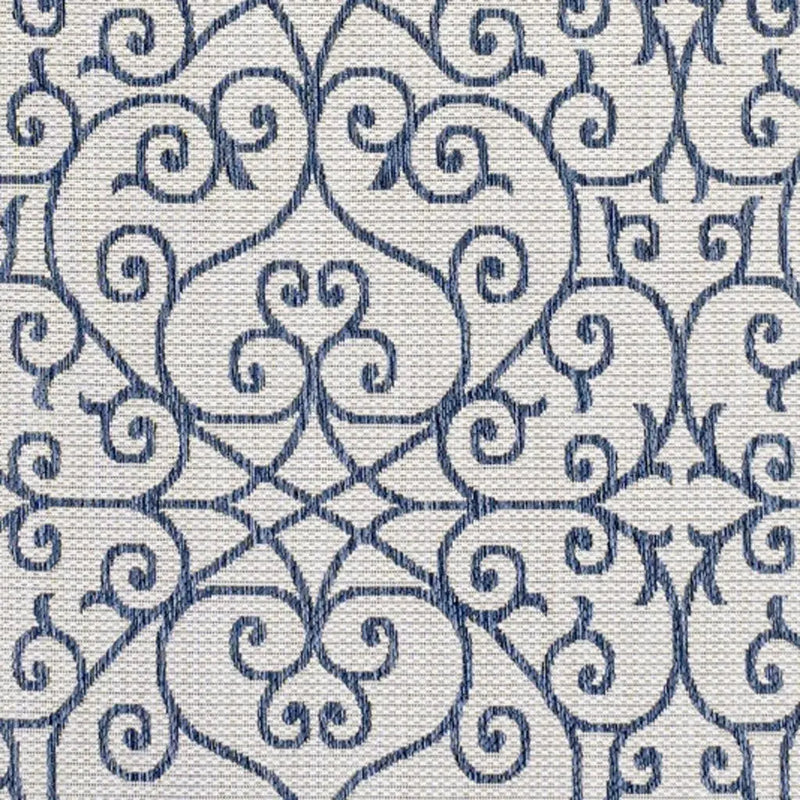 9' X 12' Blue And Cream Geometric Indoor Outdoor Area Rug Homeroots Outdoor