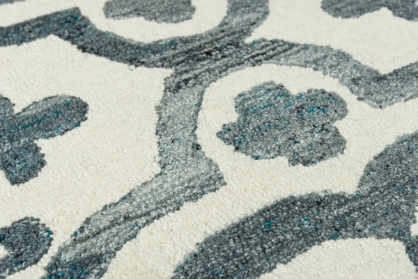 9' X 12' Blue And Dark Blue Wool Moroccan Hand Tufted Area Rug Homeroots Home Decor