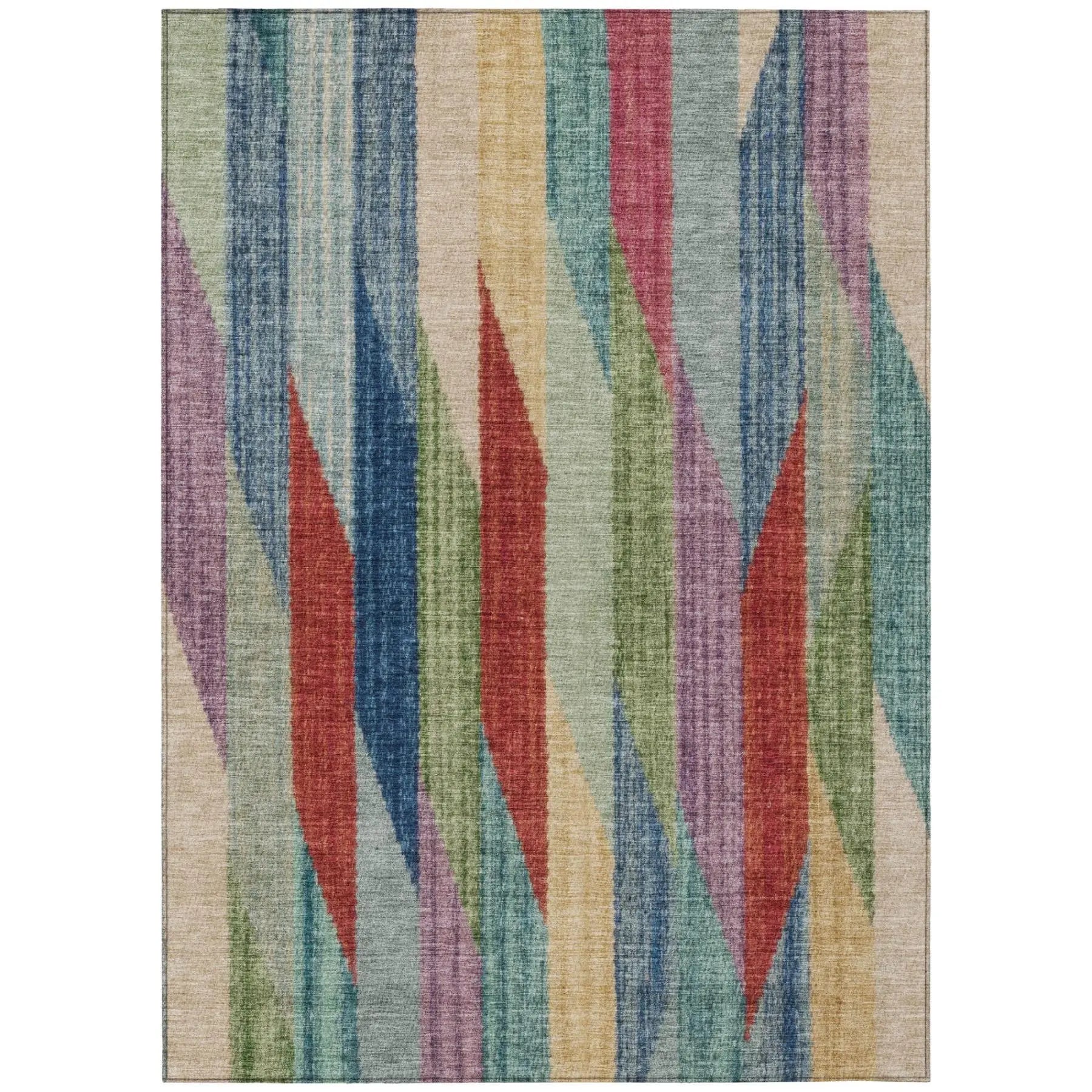 9' X 12' Blue And Gray Striped Washable Indoor Outdoor Area Rug Homeroots Outdoor