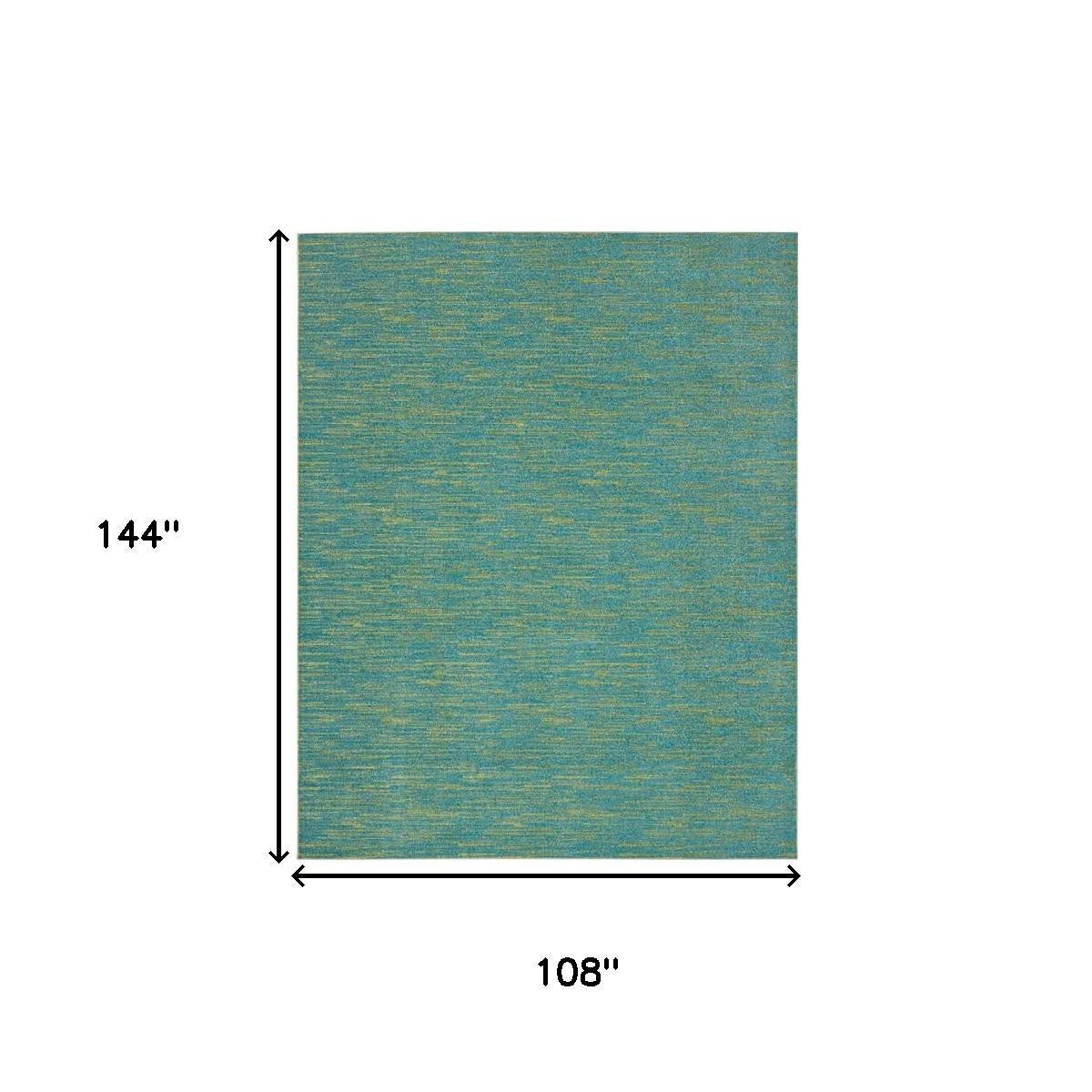 9' X 12' Blue And Green Indoor Outdoor Area Rug - GreatEagleInc