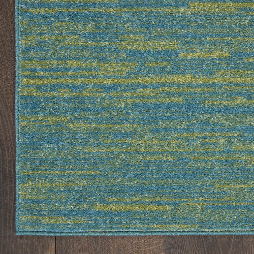 9' X 12' Blue And Green Indoor Outdoor Area Rug - GreatEagleInc