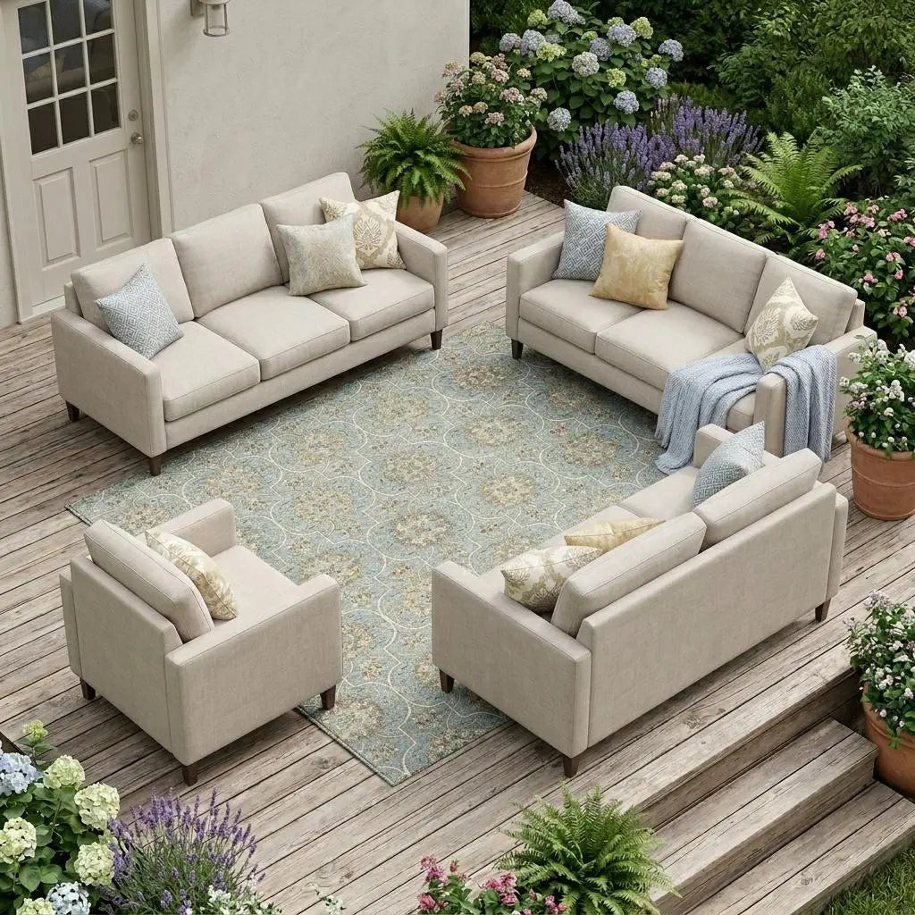 9' X 12' Blue And Ivory Floral Medallion Washable Indoor Outdoor Area Rug Homeroots Outdoor