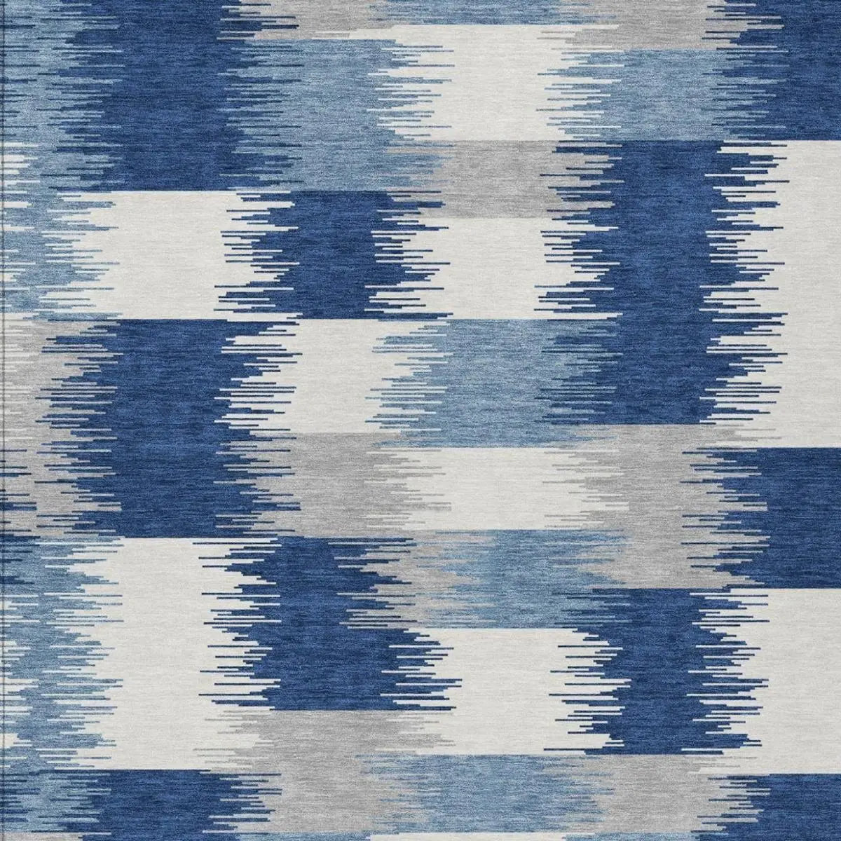 9' X 12' Blue And Ivory Geometric Washable Indoor Outdoor Area Rug Homeroots Outdoor