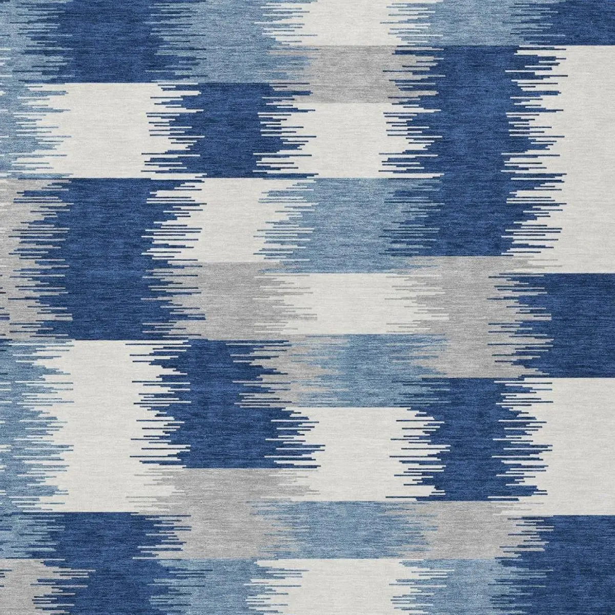 9' X 12' Blue And Ivory Geometric Washable Indoor Outdoor Area Rug Homeroots Outdoor