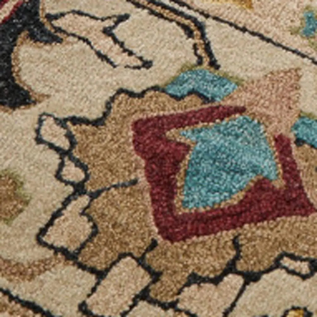9' X 12' Blue And Ivory Wool Floral Hand Tufted Area Rug Homeroots Home Decor